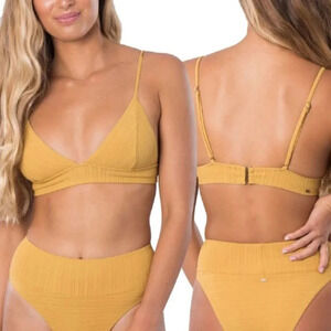 Rip Curl Premium  Surf Fixed Tri Ribbed Bikini Set NWT Size Medium
